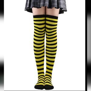 NWOT Black & Yellow Tall Striped Socks